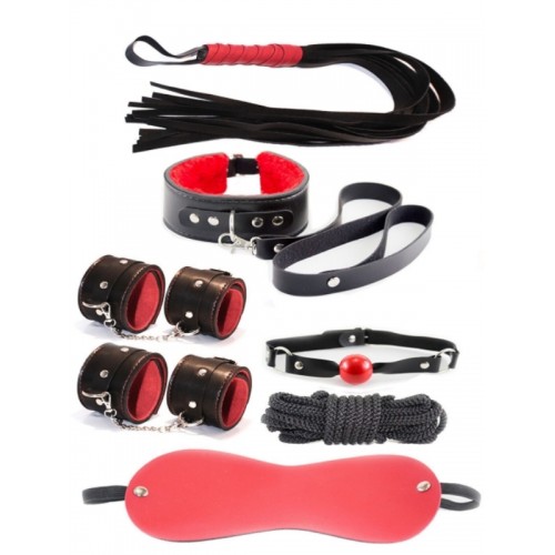 Cicimshop 7 Parça Fetiş Esaret Seti Siyah Kırmızı Cicimshop 7 Parça Fetiş Esaret Seti Siyah Kırmızı